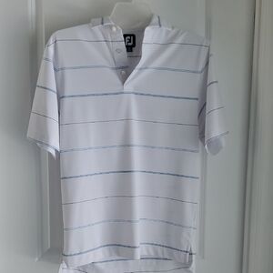 FootJoy Classic White and Blue Polo Shirt